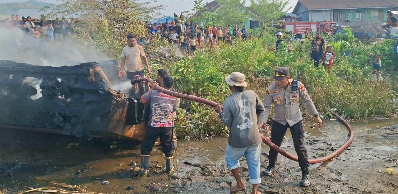 Polisi Selidiki Kapal Milik Dinas Perikanan (DKP) Sulbar Yang Terbakar